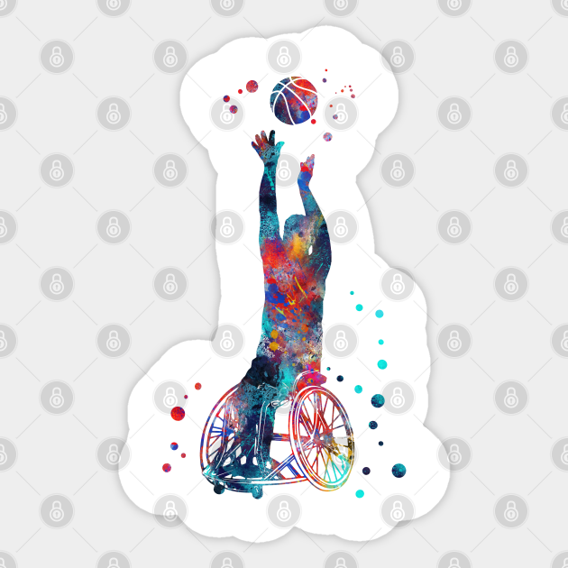 Wheelchair basketball Sports Sticker TeePublic